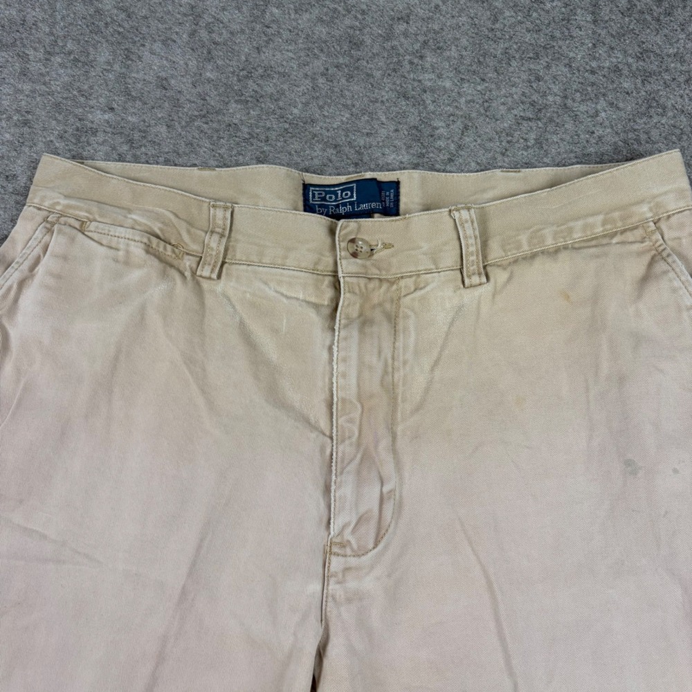 Vintage Polo Ralph Lauren Prospect Shorts Mens 34 Tan Golf Old Money Chino Twill - Picture 2 of 16